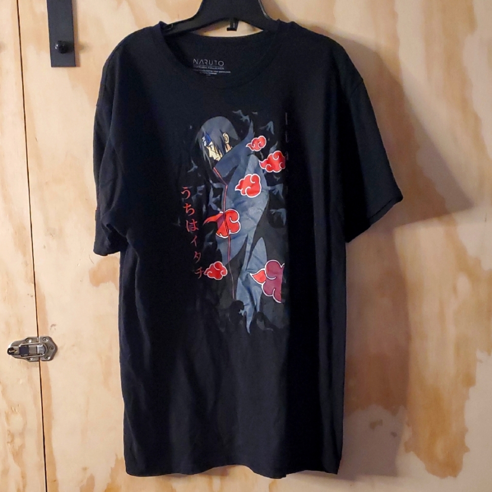 Naruto Uchiha Black Graphic T-Shirt